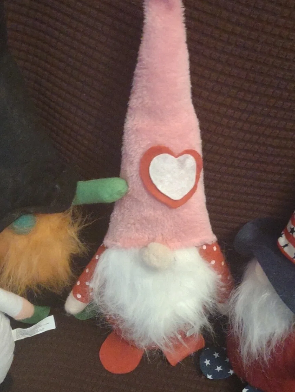 Assorted Decorative Gnome Plush Trio - Red, Pink, Blue & Green